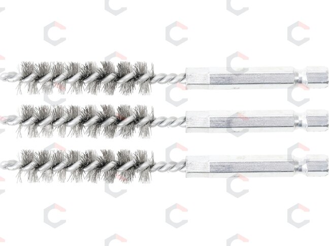 Plieniniai šepečiai vamzdeliams | 11 mm | 6,3 mm (1/4") | 3 vnt. (3078-11-S) Plieniniai šepečiai vamzdeliams | 11 mm | 6,3 mm (1/4") | 3 vnt. (3078-11-S)