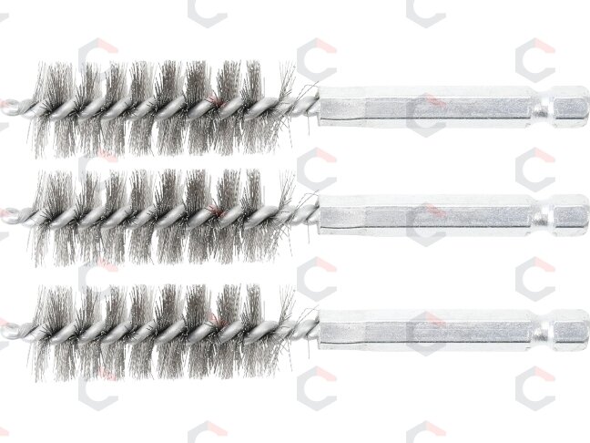 Plieniniai šepečiai vamzdeliams | 16 mm | 6,3 mm (1/4") | 3 vnt. (3078-16-S) Plieniniai šepečiai vamzdeliams | 16 mm | 6,3 mm (1/4") | 3 vnt. (3078-16-S)