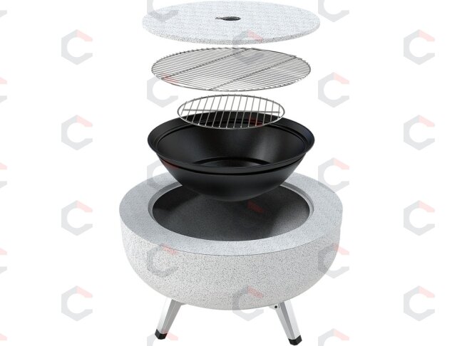 Plieninis židinys su grotelėmis | 3 viename: grilis, stalas, židinys | 43,5 cm (99718) 10 Plieninis židinys su grotelėmis | 3 viename: grilis, stalas, židinys | 43,5 cm (99718) 10