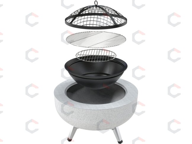 Plieninis židinys su grotelėmis | 3 viename: grilis, stalas, židinys | 43,5 cm (99718) 9 Plieninis židinys su grotelėmis | 3 viename: grilis, stalas, židinys | 43,5 cm (99718) 9
