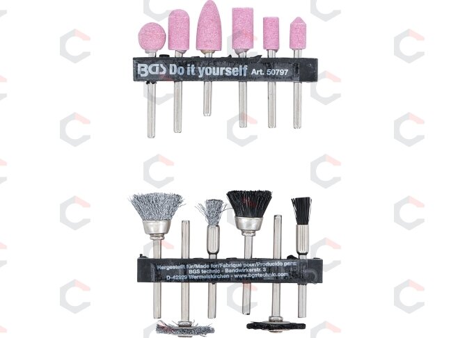Plieninių / plastikinių / šlifavimo šepečių rinkinys | 12 vnt. (50797) 3 Plieninių / plastikinių / šlifavimo šepečių rinkinys | 12 vnt. (50797) 3