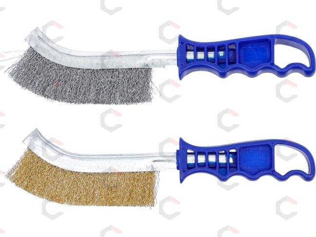 Plieninių vielinių šepečių rinkinys | plienas ir žalvariu dengtas plienas | 260 mm | 2 vnt. (71033) 3 Plieninių vielinių šepečių rinkinys | plienas ir žalvariu dengtas plienas | 260 mm | 2 vnt. (71033) 3
