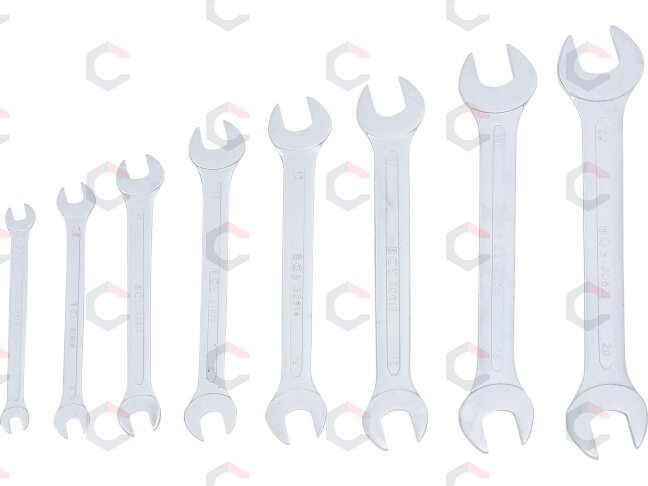 Plokščių raktų rinkinys atviru galu | 6 - 22 mm | 8 vnt. (30600) 3 Plokščių raktų rinkinys atviru galu | 6 - 22 mm | 8 vnt. (30600) 3