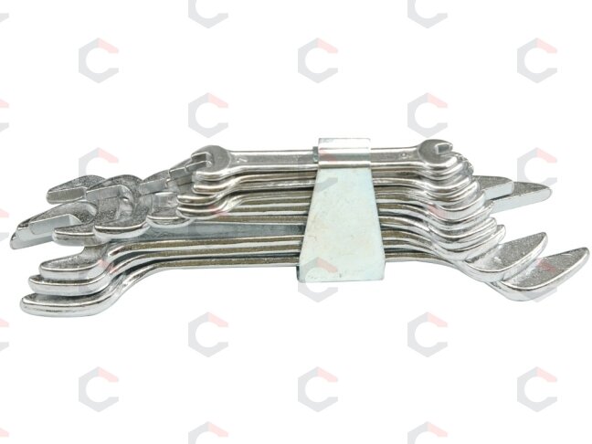 Plokščių raktų rinkinys atviru galu | 6-32 mm | 10 vnt (50610)