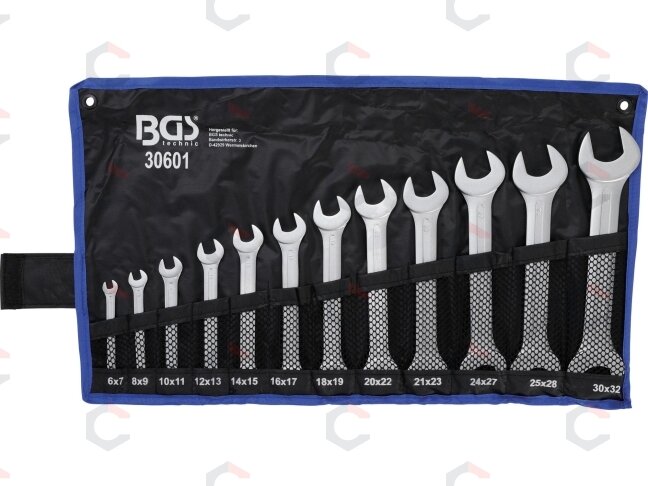 Plokščių raktų rinkinys atviru galu | 6 - 32 mm | 12 vnt. (30601) 4 Plokščių raktų rinkinys atviru galu | 6 - 32 mm | 12 vnt. (30601) 4