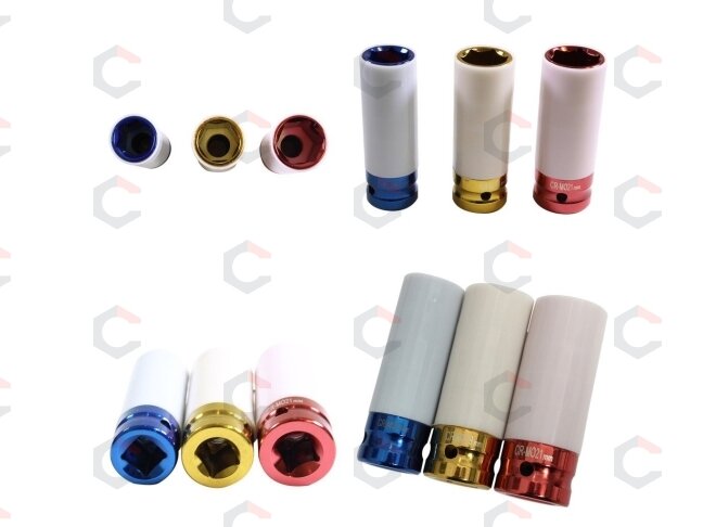 Plonasienių smūginių galvučių rinkinys su apsaugom | 12,5 mm (1/2") | 17/19/21 mm | 3 vnt. (SK7200) 3