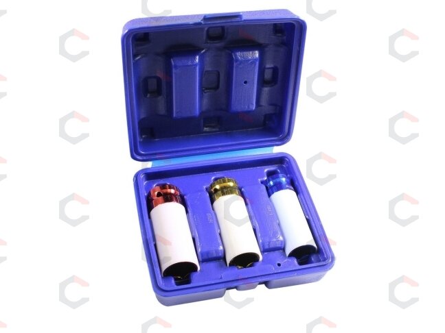 Plonasienių smūginių galvučių rinkinys su apsaugom | 12,5 mm (1/2") | 17/19/21 mm | 3 vnt. (SK7200) 5