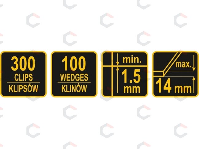 Plytelių išlyginimo sistema | 100 pleištų +300 klipsų (04692) 2 Plytelių išlyginimo sistema | 100 pleištų +300 klipsų (04692) 2