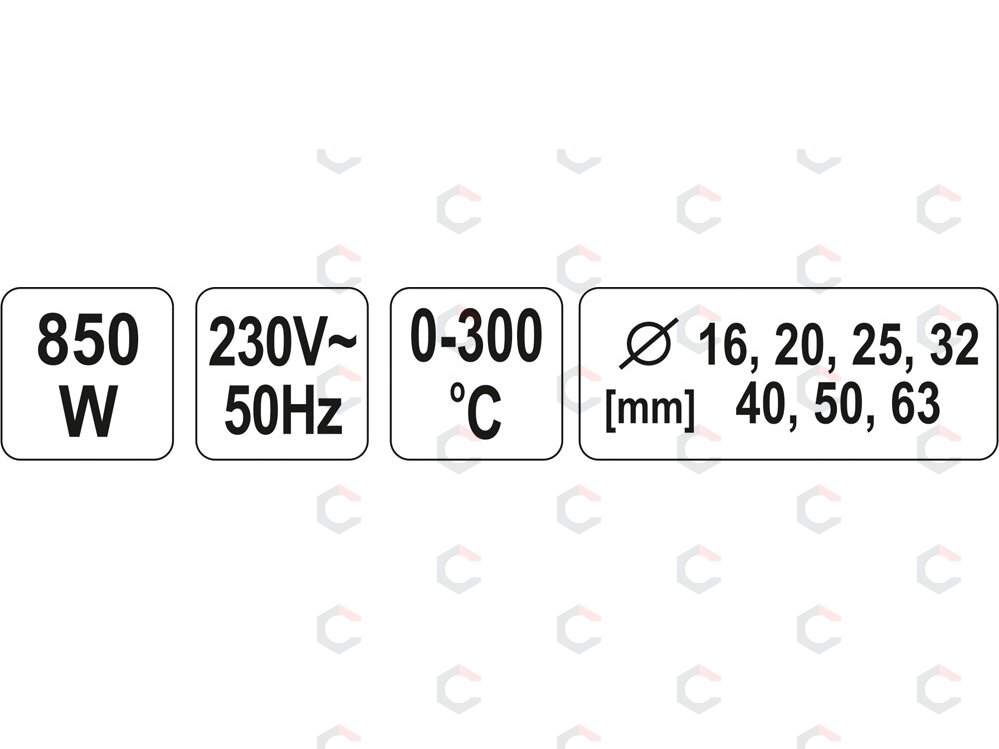 Plastikinių vamzdžių (PVC) suvirinimo aparatas 0-300C | Led ekranas | su rinkiniu (YT-82250) 5 Plastikinių vamzdžių (PVC) suvirinimo aparatas 0-300C | Led ekranas | su rinkiniu (YT-82250) 5
