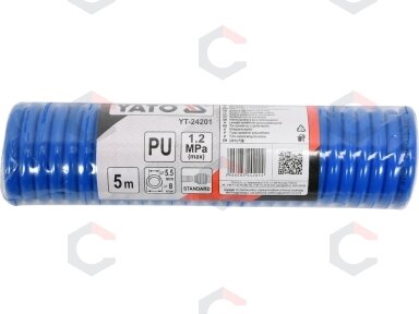 Pneumatinė žarna su antgaliais | 5.5 x 8 mm | 5 m | PU (YT-24201) Pneumatinė žarna su antgaliais | 5.5 x 8 mm | 5 m | PU (YT-24201)