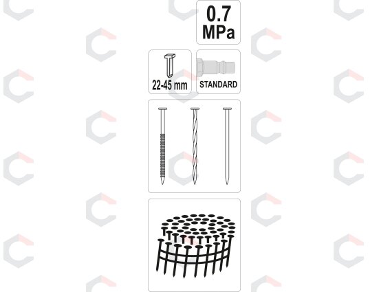 Pneumatinis viniamūšis būgninis | 22–45 mm (YT-09211) 4 Pneumatinis viniamūšis būgninis | 22–45 mm (YT-09211) 4