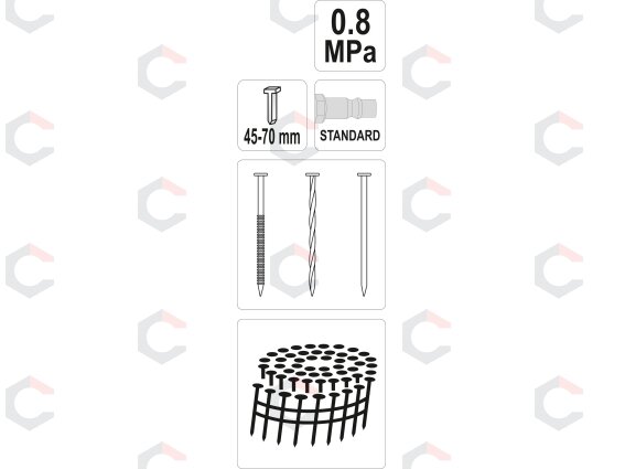 Pneumatinis viniamūšis būgninis | 45-70 mm (YT-09213) 4 Pneumatinis viniamūšis būgninis | 45-70 mm (YT-09213) 4