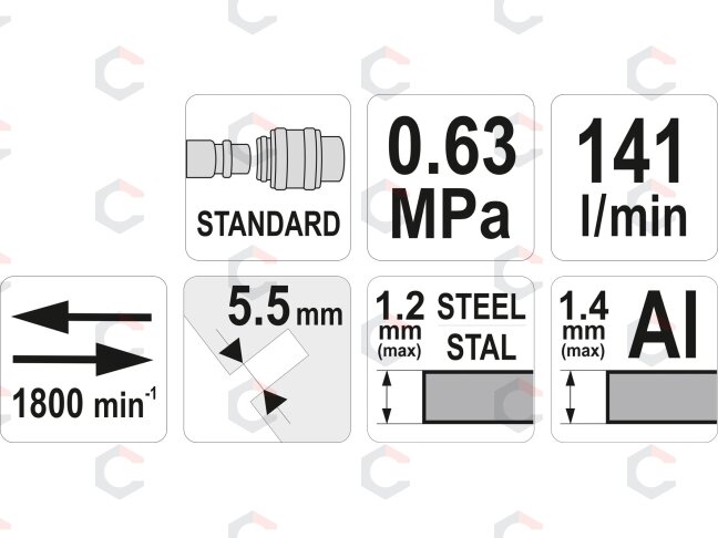 Pneumatinės žirklės skardai kampinės (YT-09944) 3 Pneumatinės žirklės skardai kampinės (YT-09944) 3