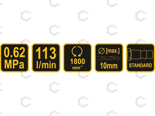 Pneumatinis gręžtuvas | 10 mm griebtuvas, 1800 aps./min (81122) 3