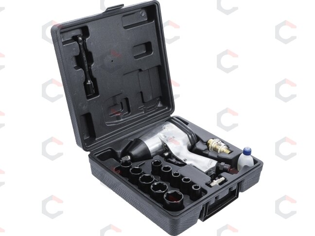 Pneumatinis smūginis veržliaraktis su rinkiniu – 1/2" (12,5 mm), 320 Nm – 16 vnt (3211) 2 Pneumatinis smūginis veržliaraktis su rinkiniu – 1/2" (12,5 mm), 320 Nm – 16 vnt (3211) 2