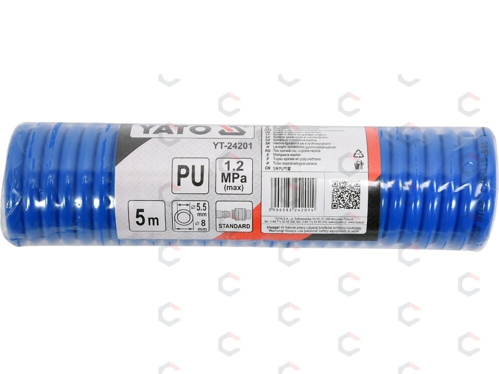 Pneumatinė žarna su antgaliais | 5.5 x 8 mm | 5 m | PU (YT-24201) 1 Pneumatinė žarna su antgaliais | 5.5 x 8 mm | 5 m | PU (YT-24201) 1