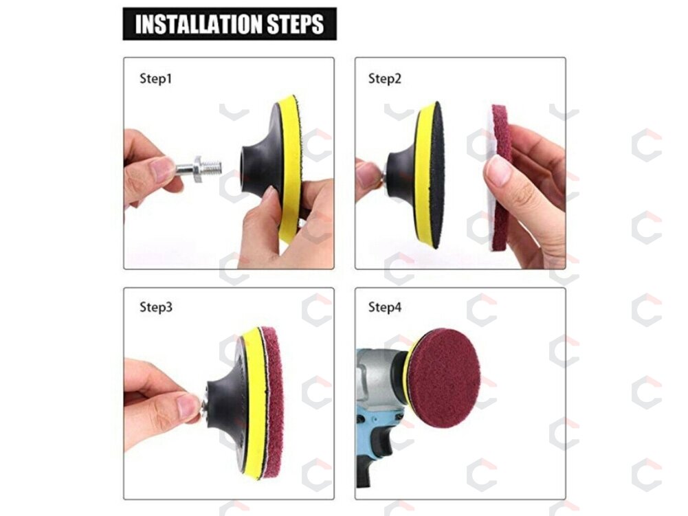 Poliravimo ir šlifavimo padų rinkinys | Ø 125 mm | 12 vnt. (BK1001) 3 Poliravimo ir šlifavimo padų rinkinys | Ø 125 mm | 12 vnt. (BK1001) 3