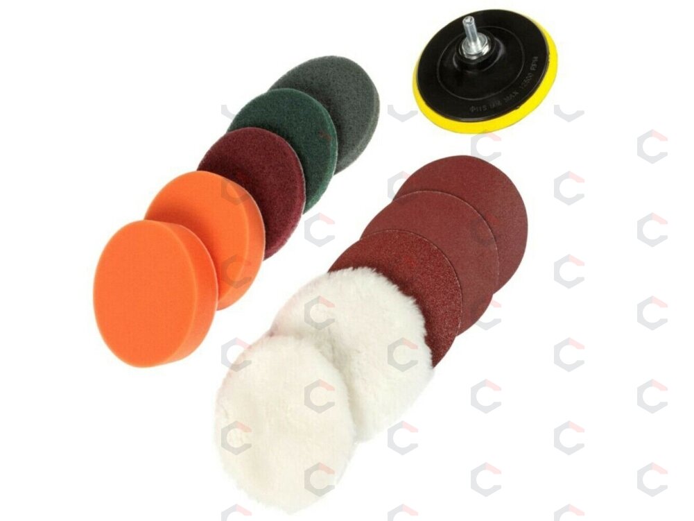 Poliravimo ir šlifavimo padų rinkinys | Ø 180 mm | 12 vnt. (BK1003) Poliravimo ir šlifavimo padų rinkinys | Ø 180 mm | 12 vnt. (BK1003)