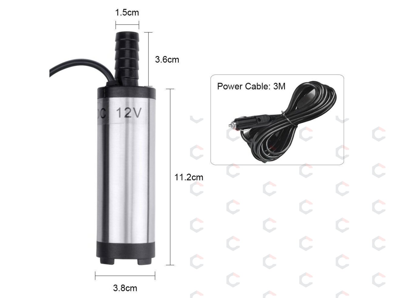 Pompa dyzeliui siaura | Ø 38 mm | 12V (TA-38C) Pompa dyzeliui siaura | Ø 38 mm | 12V (TA-38C)