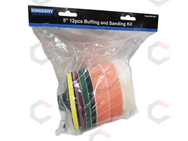 Poliravimo ir šlifavimo padų rinkinys | Ø 125 mm | 12 vnt. (BK1001)