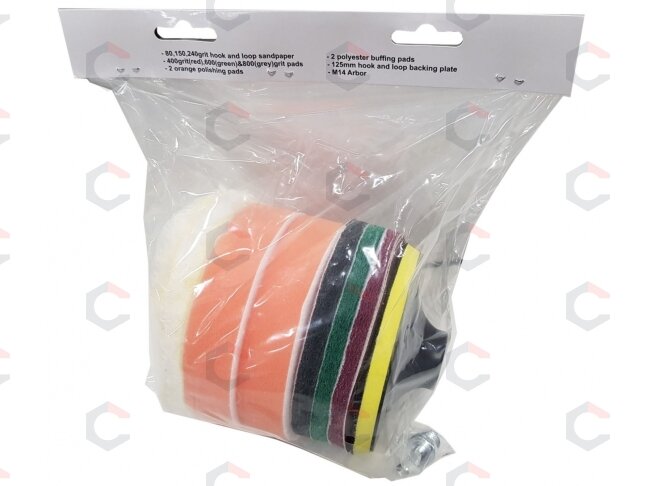 Poliravimo ir šlifavimo padų rinkinys | Ø 125 mm | 12 vnt. (BK1001) 4 Poliravimo ir šlifavimo padų rinkinys | Ø 125 mm | 12 vnt. (BK1001) 4