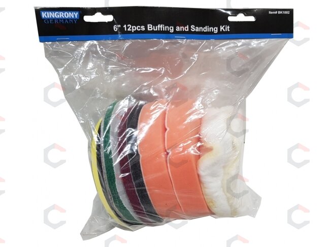 Poliravimo ir šlifavimo padų rinkinys | Ø 150 mm | 12 vnt. (BK1002) 1 Poliravimo ir šlifavimo padų rinkinys | Ø 150 mm | 12 vnt. (BK1002) 1
