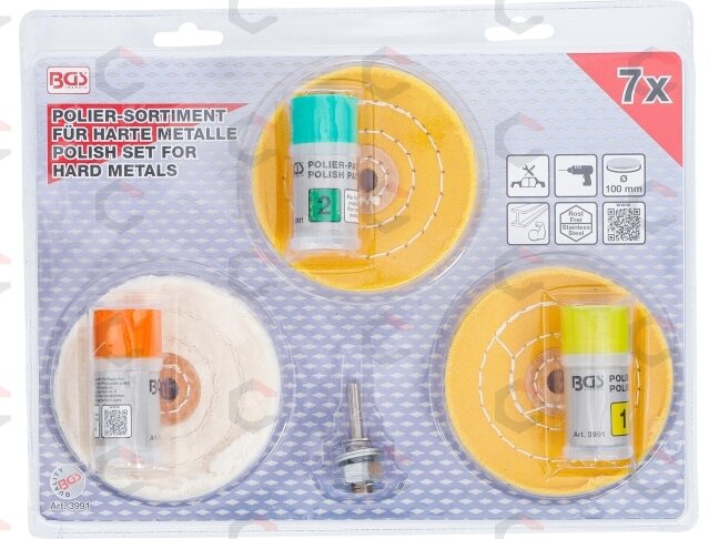 Poliravimo rinkinys kietiesiems metalams | 7 vnt. (3991) 3
