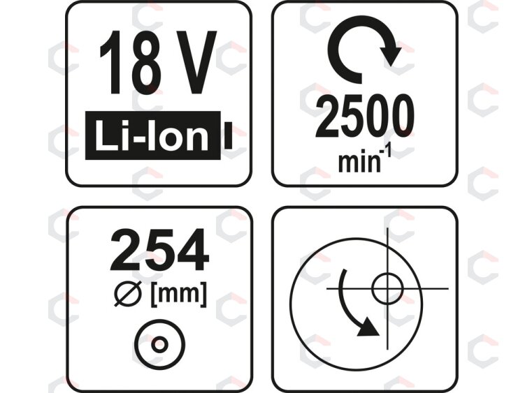 Poliruoklis orbitinis akumuliatorinis | be baterijos | 18V 254 mm (YT-82922) 7 Poliruoklis orbitinis akumuliatorinis | be baterijos | 18V 254 mm (YT-82922) 7