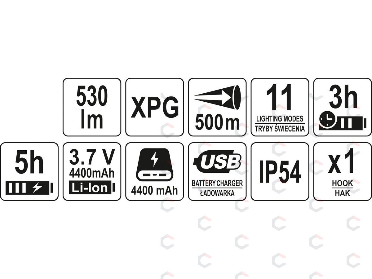 Prožektorius daugiafunkcinis akumuliatorinis | 3IN1 | 4400 mAh (YT-08579) 9 Prožektorius daugiafunkcinis akumuliatorinis | 3IN1 | 4400 mAh (YT-08579) 9