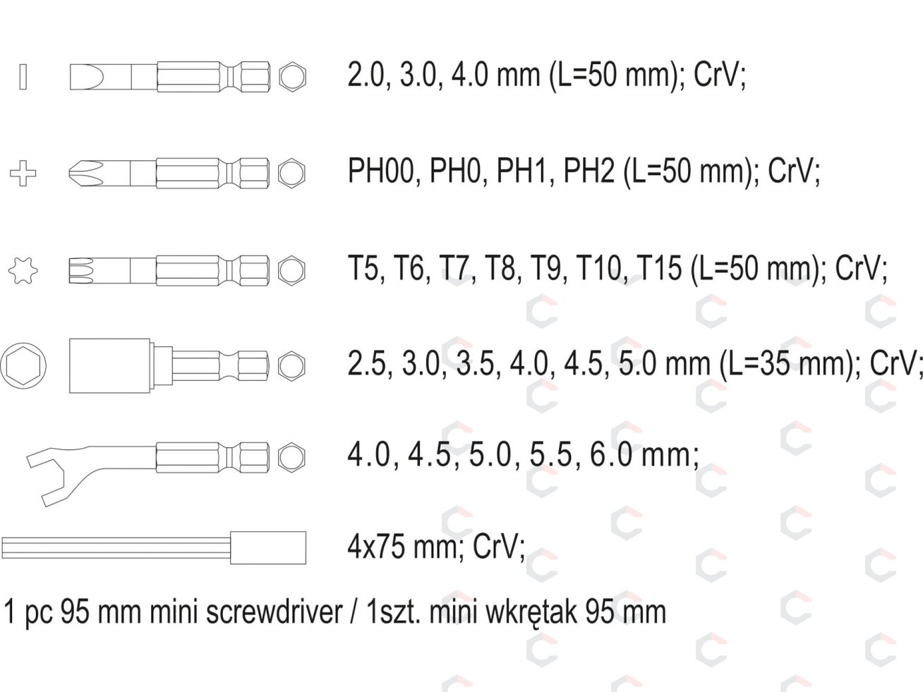 Precizinių antgalių, veržliarakčių ir galvučių rnkinys | 27 vnt (64386) 2 Precizinių antgalių, veržliarakčių ir galvučių rnkinys | 27 vnt (64386) 2