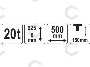 Presas hidraulinis | 20 tonų | kojinis valdymas | 0–925 mm eiga (YT-55584) 9 Presas hidraulinis | 20 tonų | kojinis valdymas | 0–925 mm eiga (YT-55584) 9