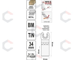 Priedas daugiafunkciniam įrankiui | BIM-TIN | 90 mm / 34 mm (YT-34712) 3 Priedas daugiafunkciniam įrankiui | BIM-TIN | 90 mm / 34 mm (YT-34712) 3