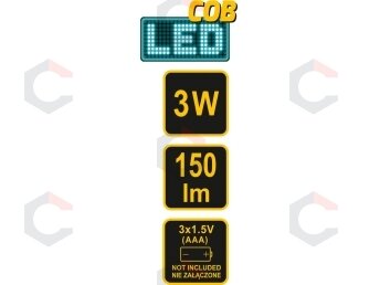 Prožektorius dedamas ant galvos | COB LED 3W (88676) 3