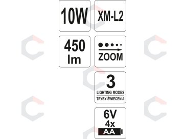 Prožektorius dedamas ant galvos XM-L2 CREE 10W LED (YT-08591) 6 Prožektorius dedamas ant galvos XM-L2 CREE 10W LED (YT-08591) 6