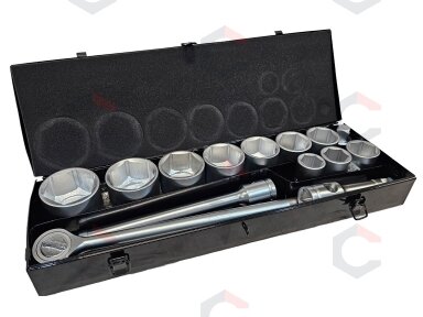 Profesionalus galvučių ir rakto komplektas 6-kampis | 25 mm (1") | 36–80 mm | 15 vnt. (SS1501)
