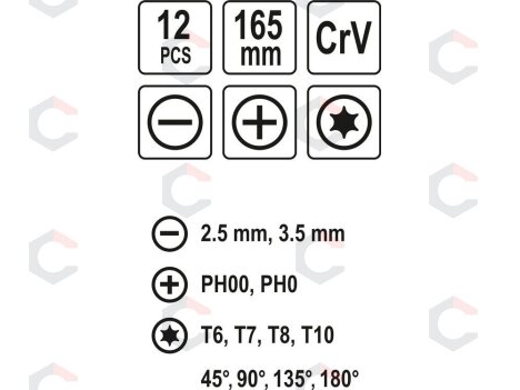 Precizinių atsuktuvų ir kabliukų rinkinys | 12 dalių | CrV plienas (64555) 2 Precizinių atsuktuvų ir kabliukų rinkinys | 12 dalių | CrV plienas (64555) 2
