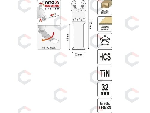 Priedas daugiafunkciniam įrankiui | 120 mm / 32 mm (YT-34710) 3 Priedas daugiafunkciniam įrankiui | 120 mm / 32 mm (YT-34710) 3