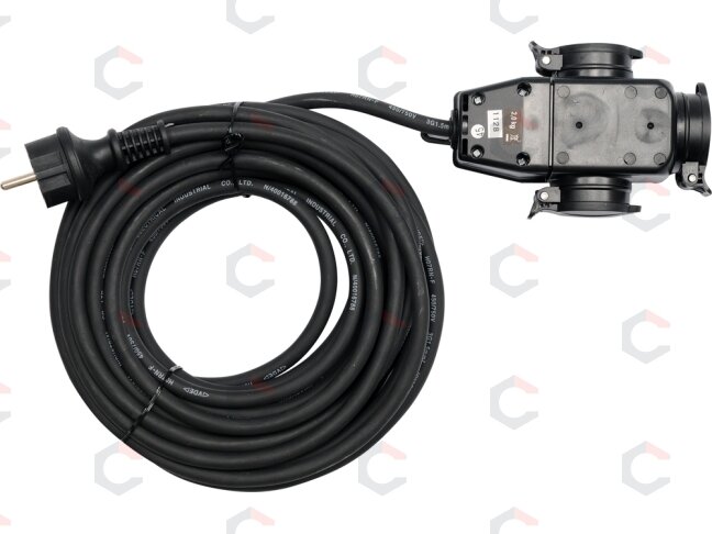 Prailginimo kabelis guminis IP44, 3x1,5mm² 20 m su 3 rozečių lizdais (YT-81162)