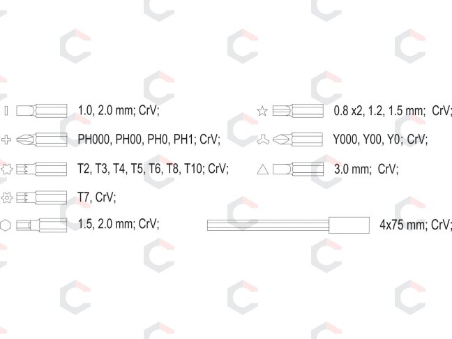Precizinių antgalių rinkinys telefonui | 32 vnt. (64384) 3