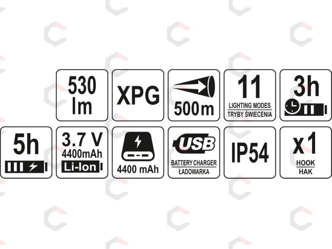 Prožektorius daugiafunkcinis akumuliatorinis | 3IN1 | 4400 mAh (YT-08579) 9 Prožektorius daugiafunkcinis akumuliatorinis | 3IN1 | 4400 mAh (YT-08579) 9