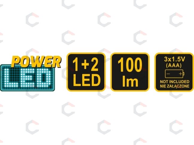 Prožektorius dedamas ant galvos POWER LED + 2 RED LED (88675) 3 Prožektorius dedamas ant galvos POWER LED + 2 RED LED (88675) 3