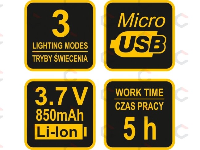 Prožektorius dedamas ant galvos XPE CREE 3W 4 SMD LED Li-Ion AKU USB (88677) 6 Prožektorius dedamas ant galvos XPE CREE 3W 4 SMD LED Li-Ion AKU USB (88677) 6