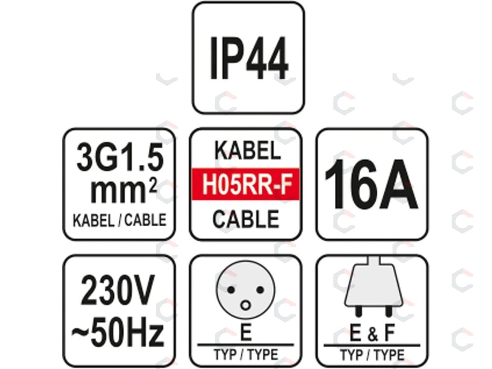 Prailginimo kabelis guminis IP44, 3x1,5mm2 40m (YT-81024) 5 Prailginimo kabelis guminis IP44, 3x1,5mm2 40m (YT-81024) 5
