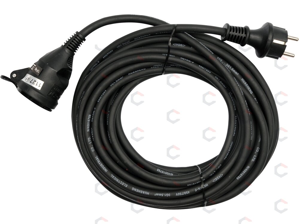 Prailginimo kabelis guminis IP44, 3x1,5mm2 5m (YT-8111) 3