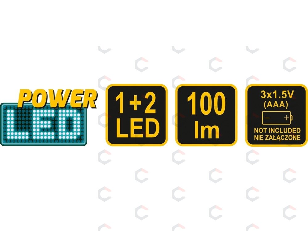 Prožektorius dedamas ant galvos POWER LED + 2 RED LED (88675) 3 Prožektorius dedamas ant galvos POWER LED + 2 RED LED (88675) 3
