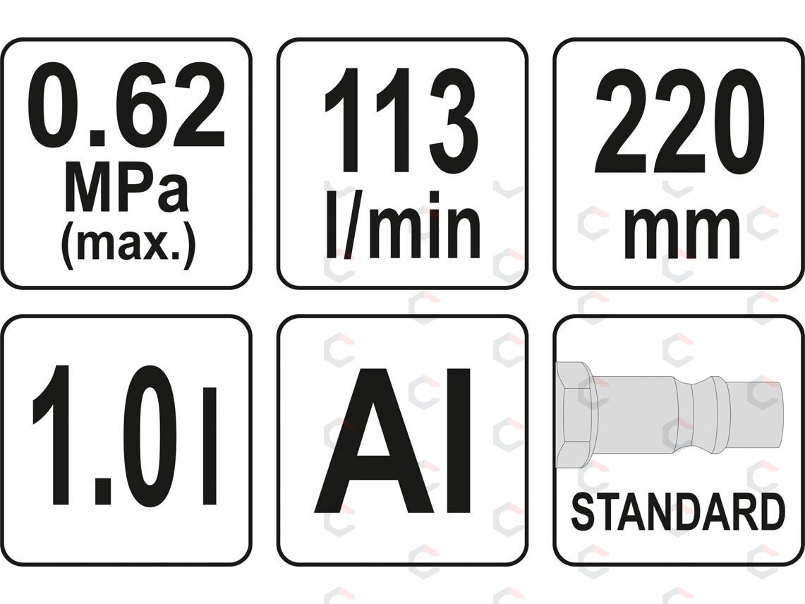 Putų generavimo pistoletas pneumatinis | 1 l / 220 mm (YT-23640) 3 Putų generavimo pistoletas pneumatinis | 1 l / 220 mm (YT-23640) 3