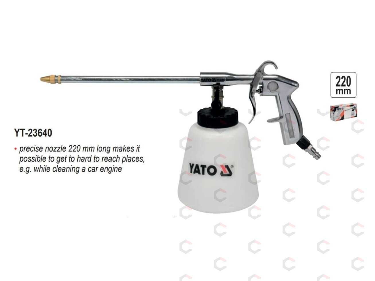 Putų generavimo pistoletas pneumatinis | 1 l / 220 mm (YT-23640) 4 Putų generavimo pistoletas pneumatinis | 1 l / 220 mm (YT-23640) 4