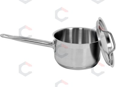 Puodas su rankena ir dangčiu | nerūdijančio plieno | 16 x 9,5 cm | 1,9 l (YG-00060)