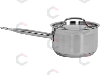 Puodas su rankena ir dangčiu | nerūdijančio plieno | 16 x 9,5 cm | 1,9 l (YG-00060)