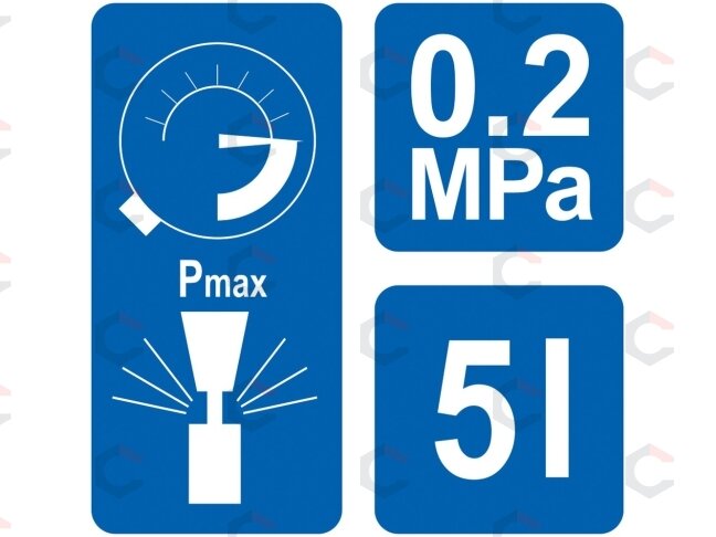 Slėginis purkštuvas | 5 l | iki 3 m | 0,2 MPa (89516) 12 Slėginis purkštuvas | 5 l | iki 3 m | 0,2 MPa (89516) 12